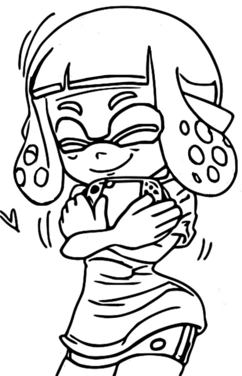 Coloring page Splatoon : Pink Inkling 15