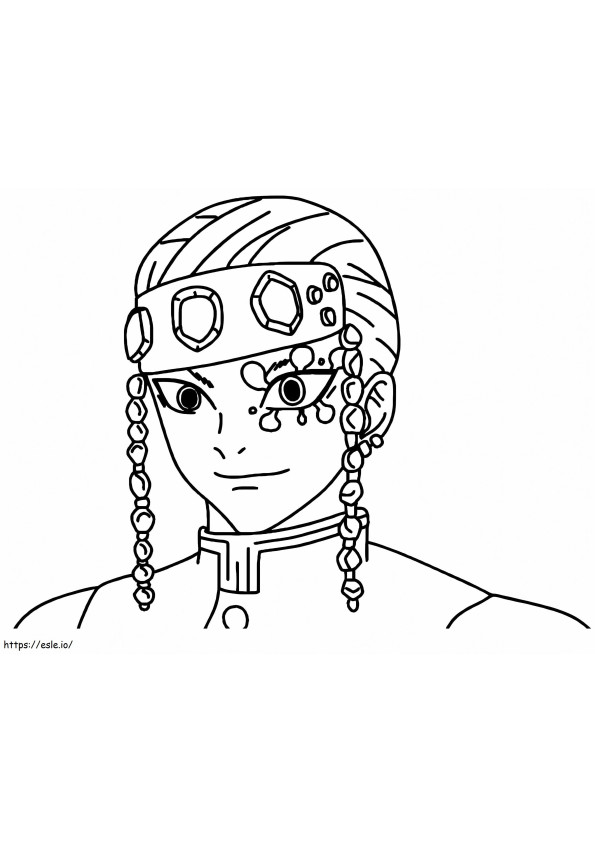Kokushibo Demon Slayer coloring page