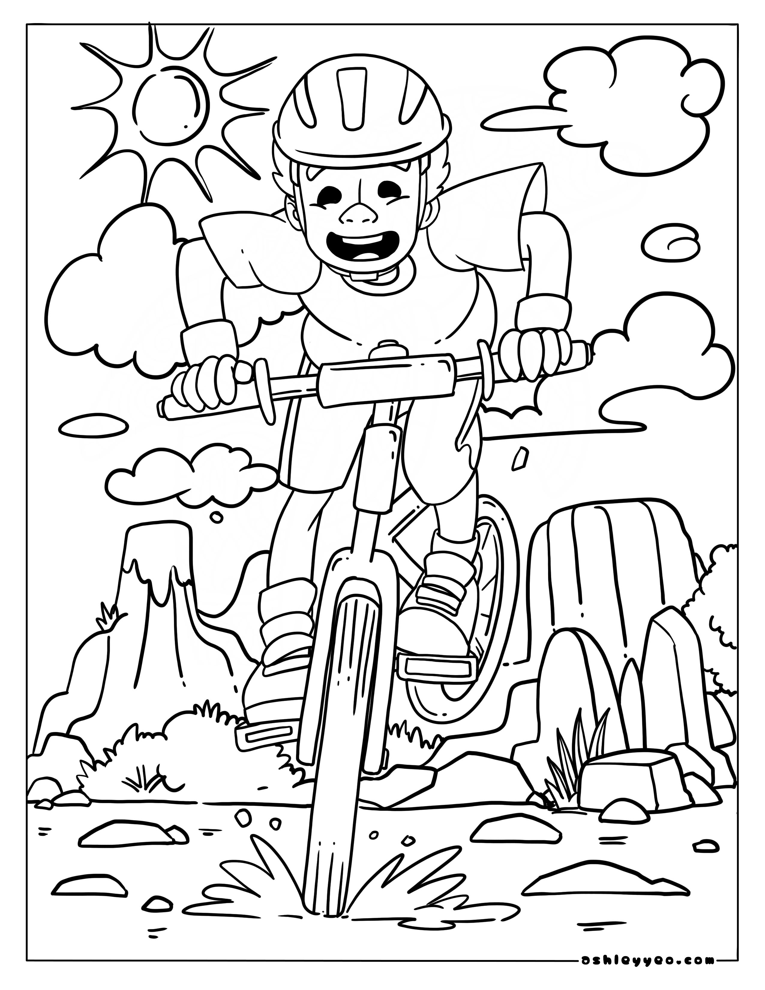 Free Bike Coloring Pages for Kids - Ashley Yeo