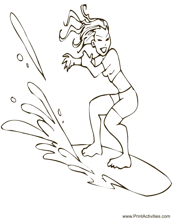 surfers Colouring Pages (page 3)