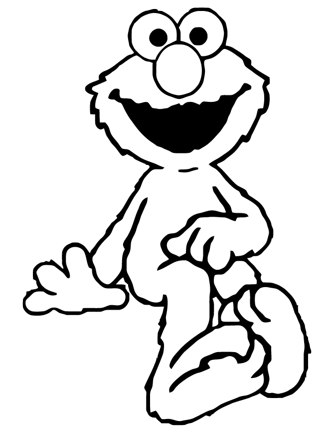 Cute Elmo Sitting Coloring Page | Free Printable Coloring Pages