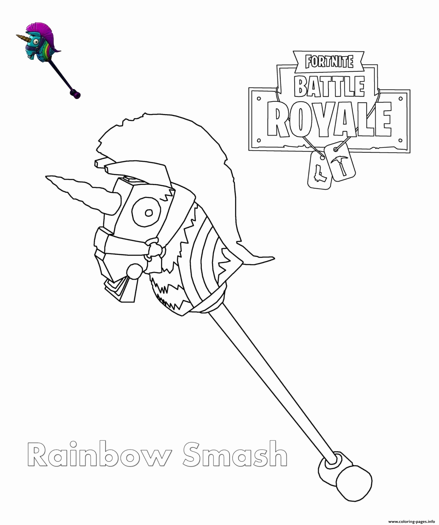Coloring pages: Fortnite Printable Coloring Awesome Rainbow ...
