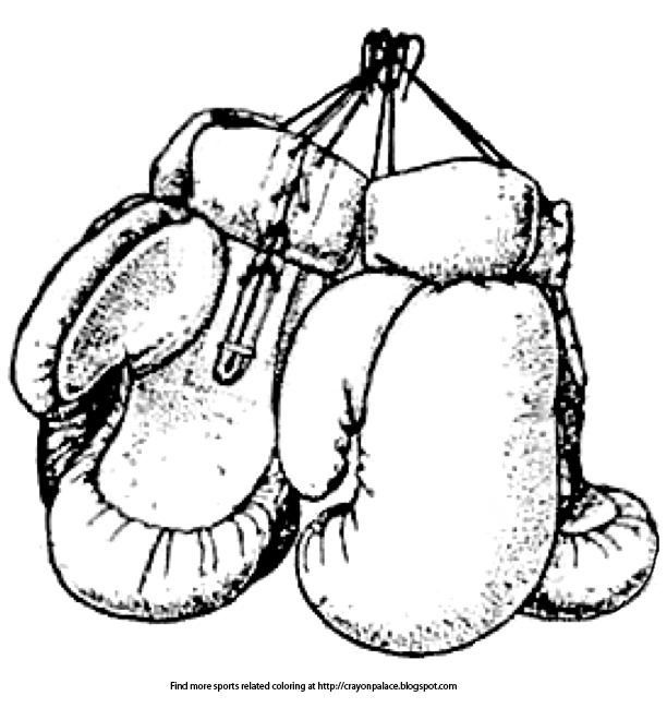 Crayon Palace: Boxing gloves coloring pages