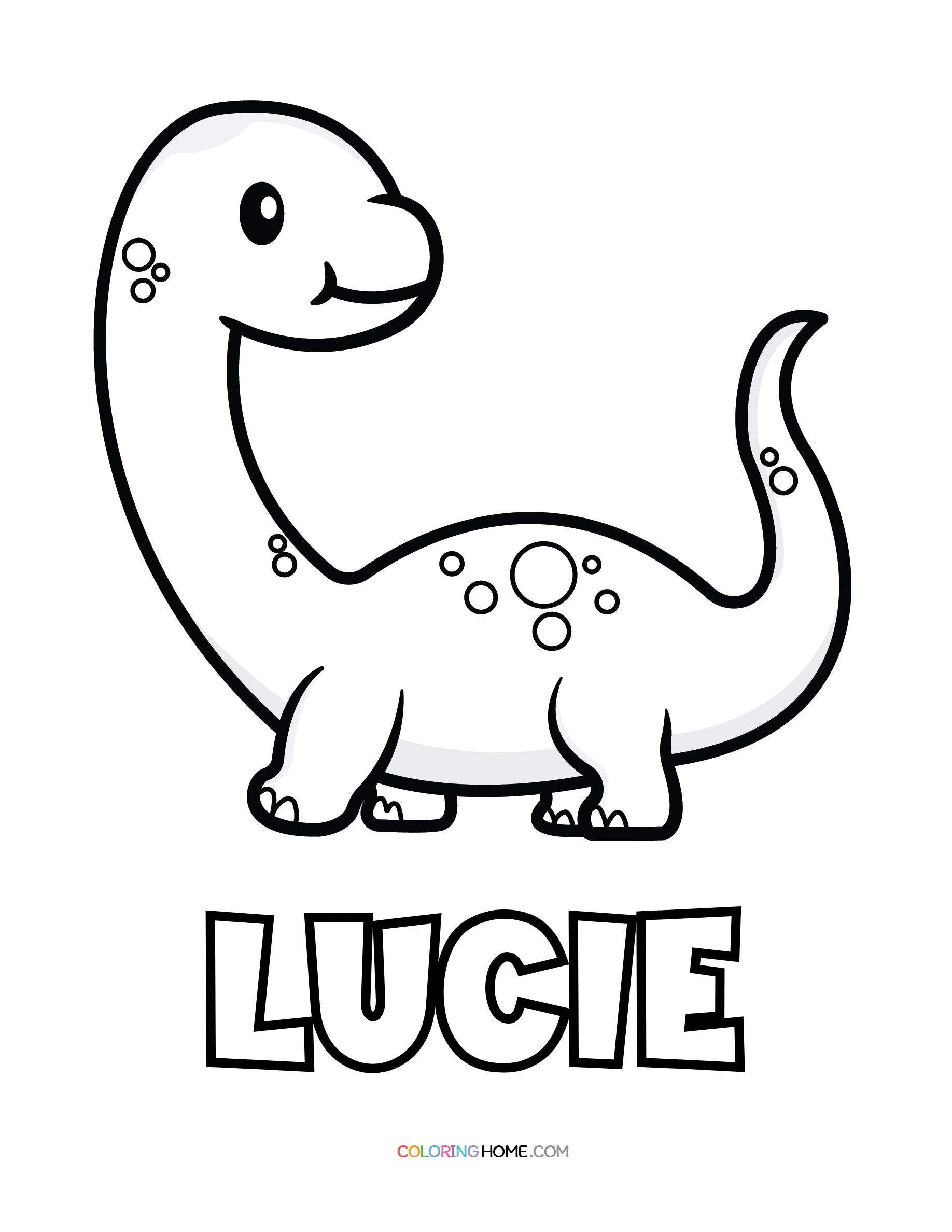 Lucie dinosaur coloring page