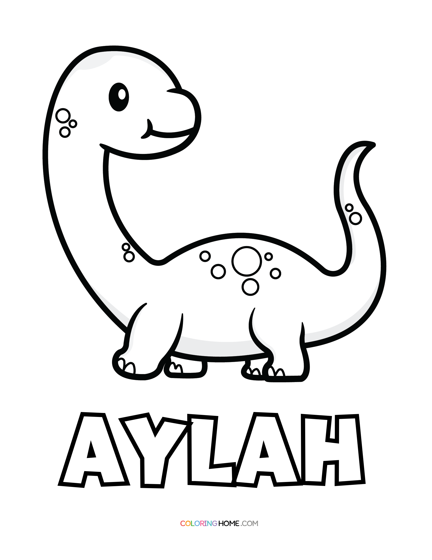 Aylah dinosaur coloring page
