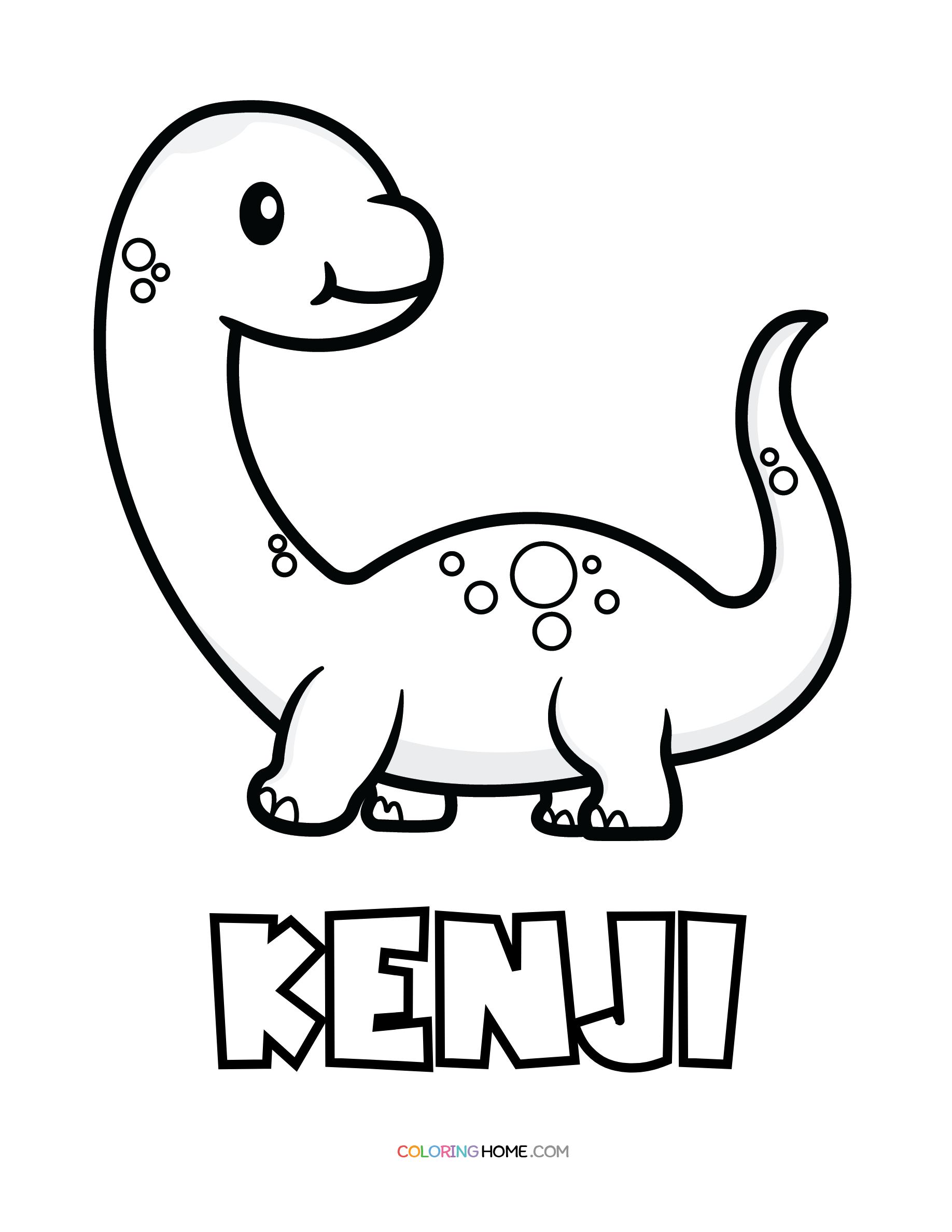 Kenji dinosaur coloring page