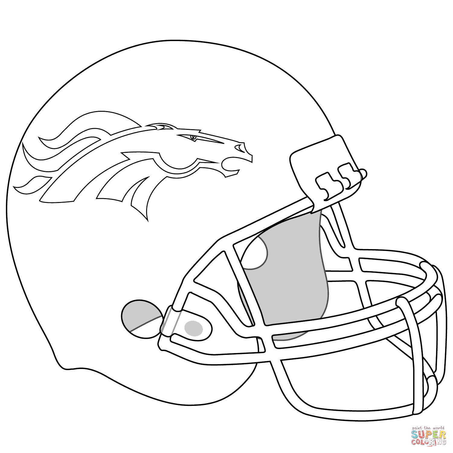 Denver Broncos Helmet Coloring Page
