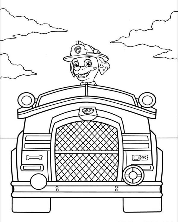 Marshal Firetruck - Paw Patrol Coloring Pages