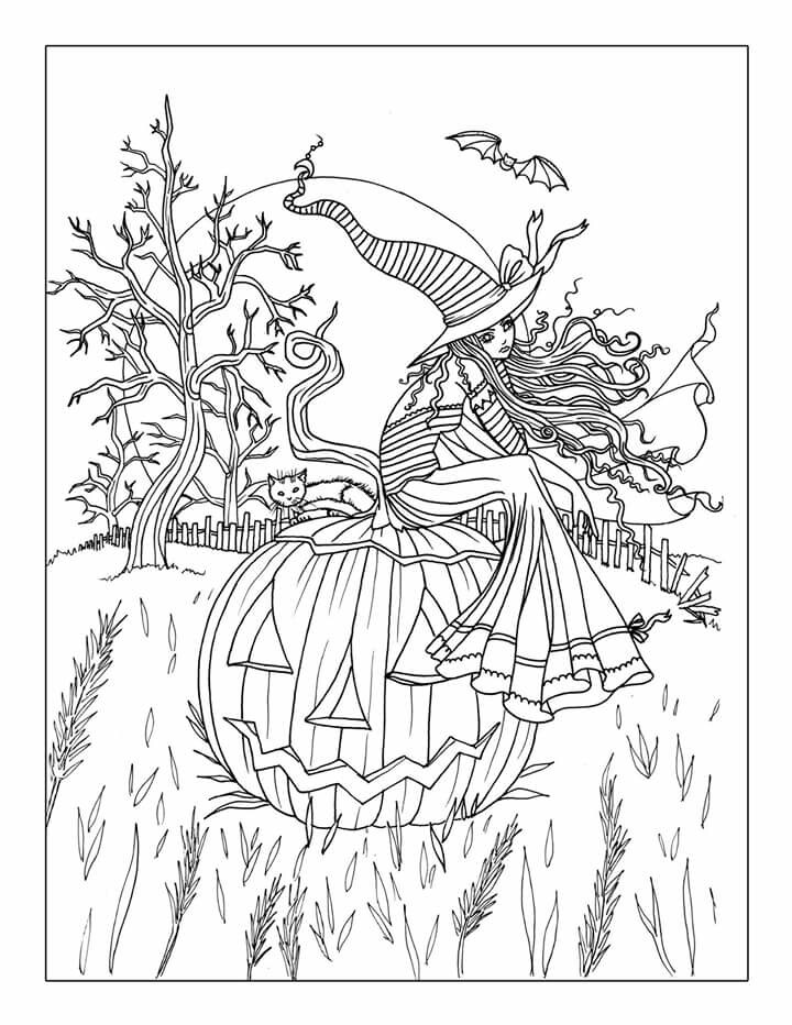 Halloween Coloring Page for Adults