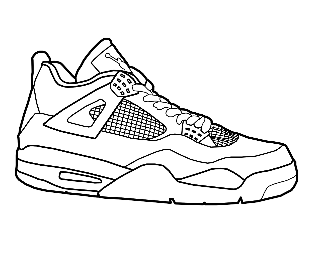 Jordan Shoe - Coloring Pages for Kids and for Adults