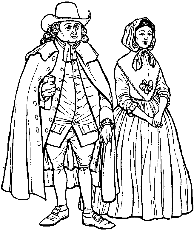 Colonial Dress Coloring Pages - Ð¡oloring Pages For All Ages