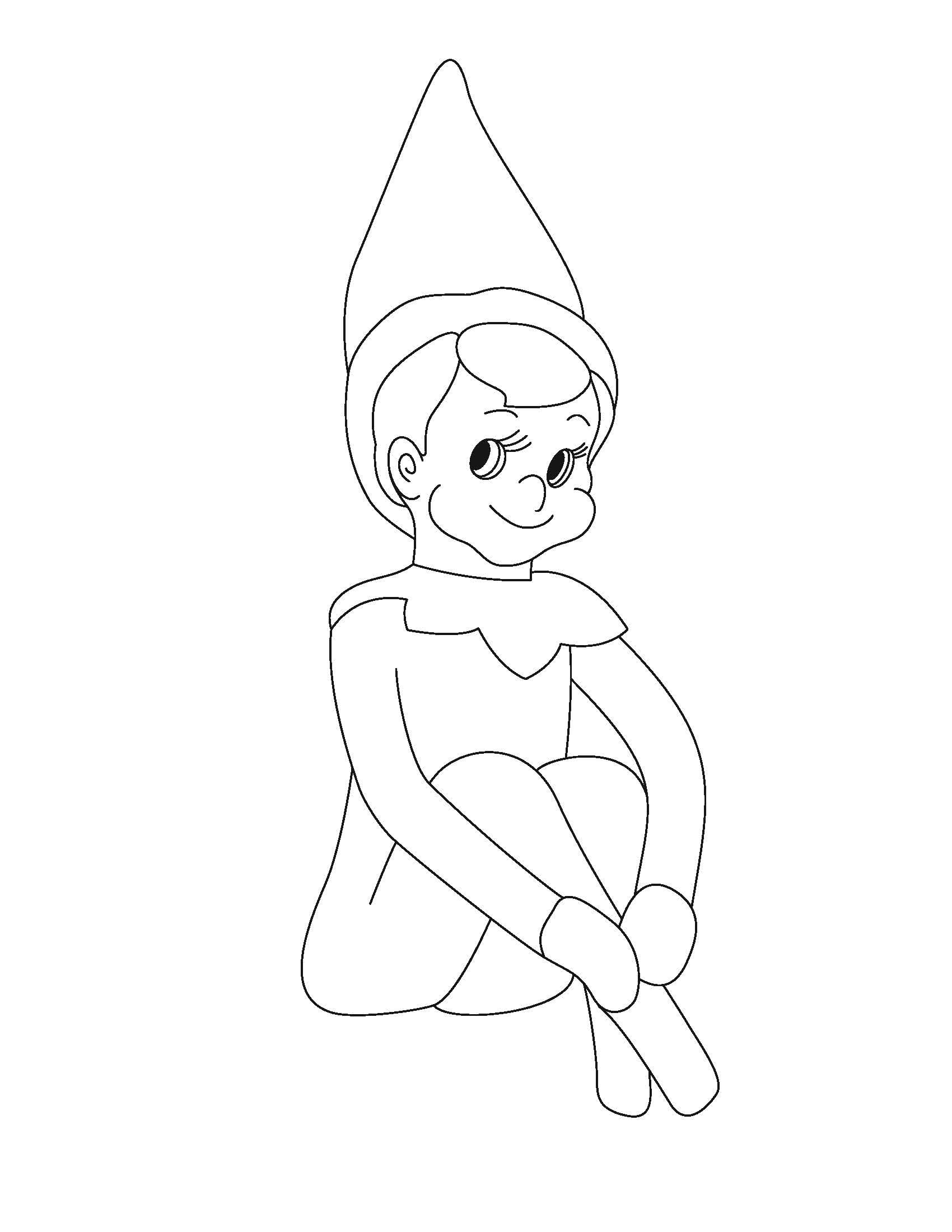 Free Elf On The Shelf Coloring Pages Coloring Nation