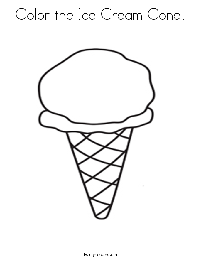 ice cream cone colouring - Clip Art Library