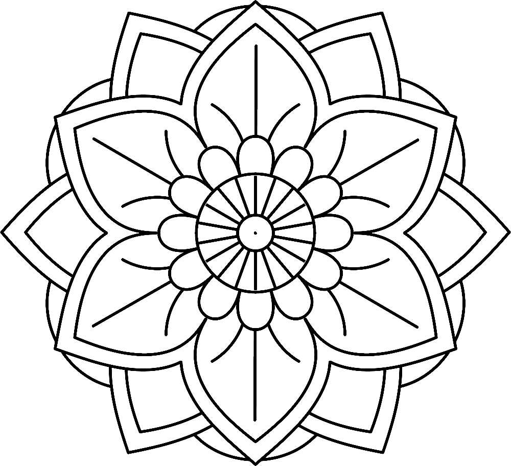 Simple Mandala Flower Coloring Page » Turkau