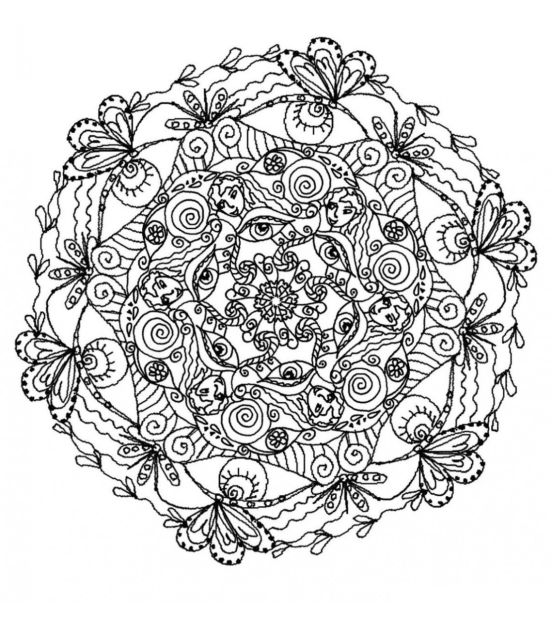 Mandala to color difficult - 24 - Difficult Mandalas (for adults)