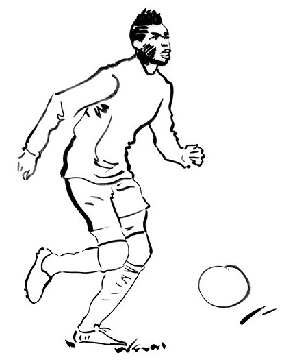 Coloring page French national soccer team : Paul Pogba 1