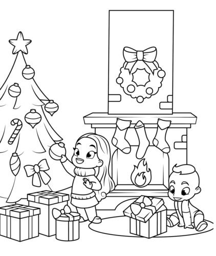 30 Free Christmas Gift Coloring Pages Printable