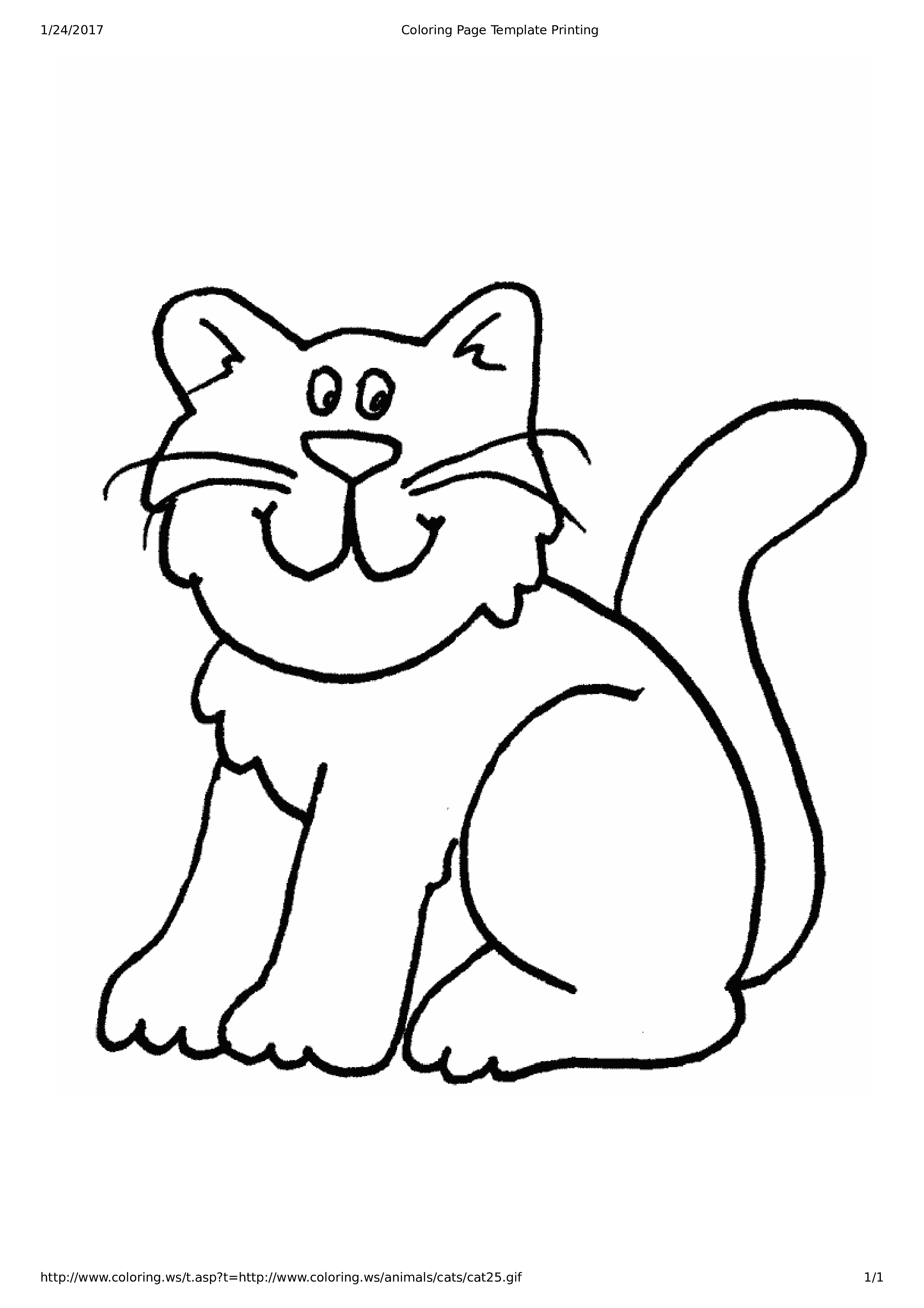 Cat Coloring Page For Kid's | Templates at allbusinesstemplates.com