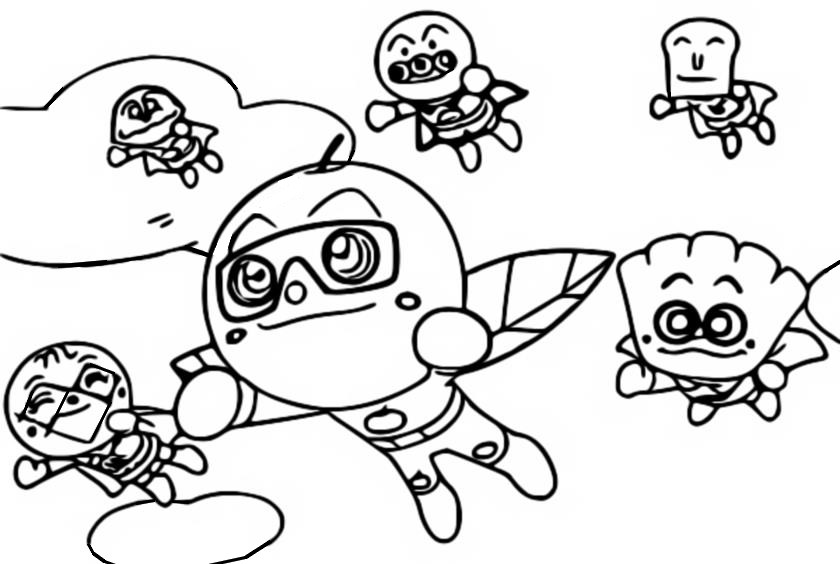 Coloring page Anpanman : Apple Boy 5