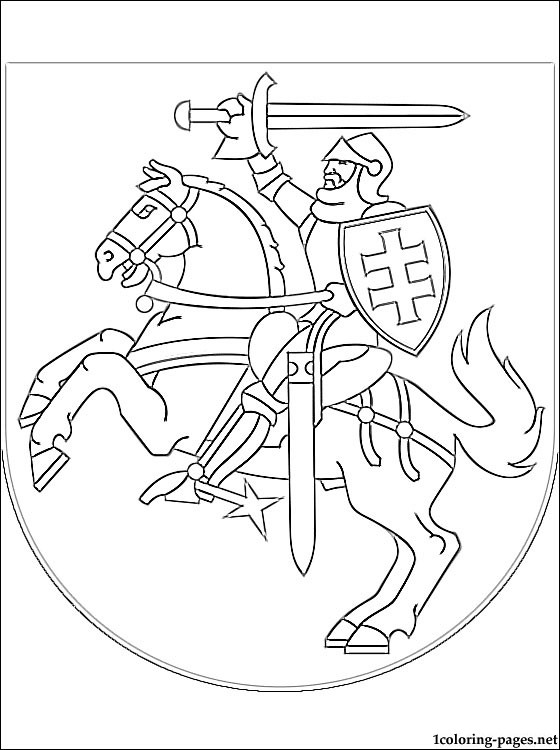 Lithuania coat of arms coloring page | Coloring pages