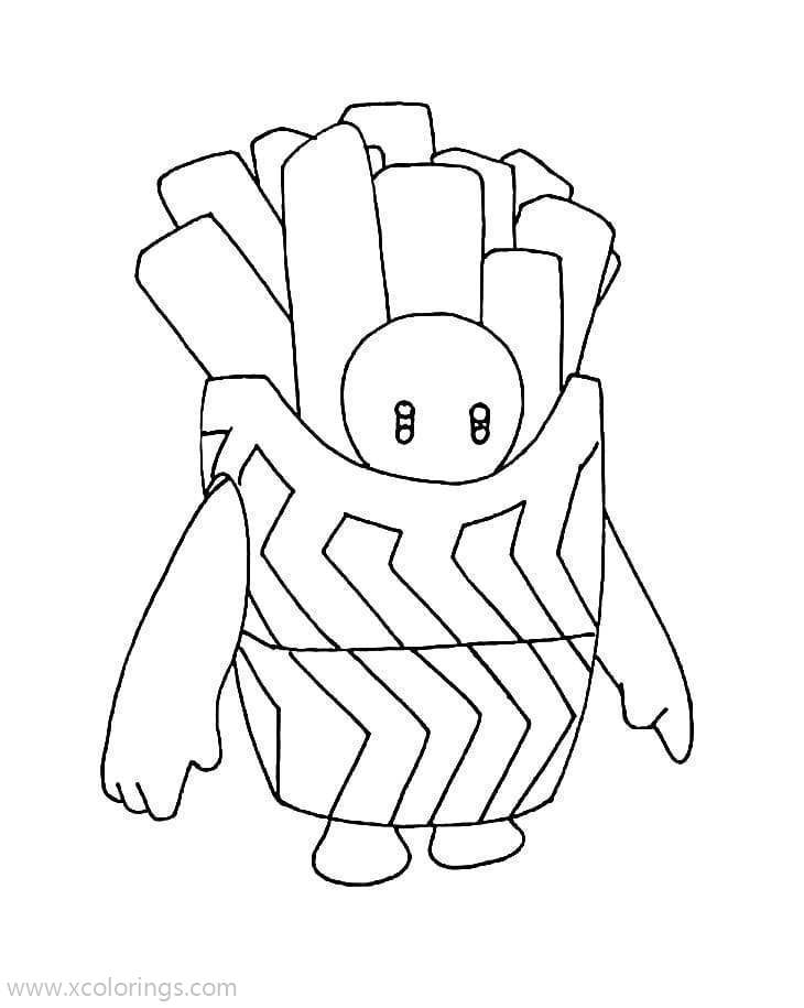Fall Guys Coloring Pages French Fries ...xcolorings.com