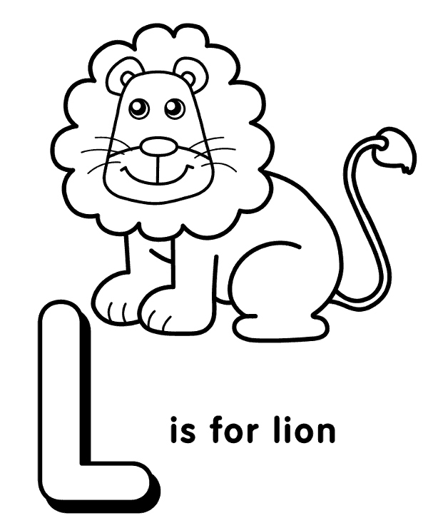L for lion - vocabulary printable picture