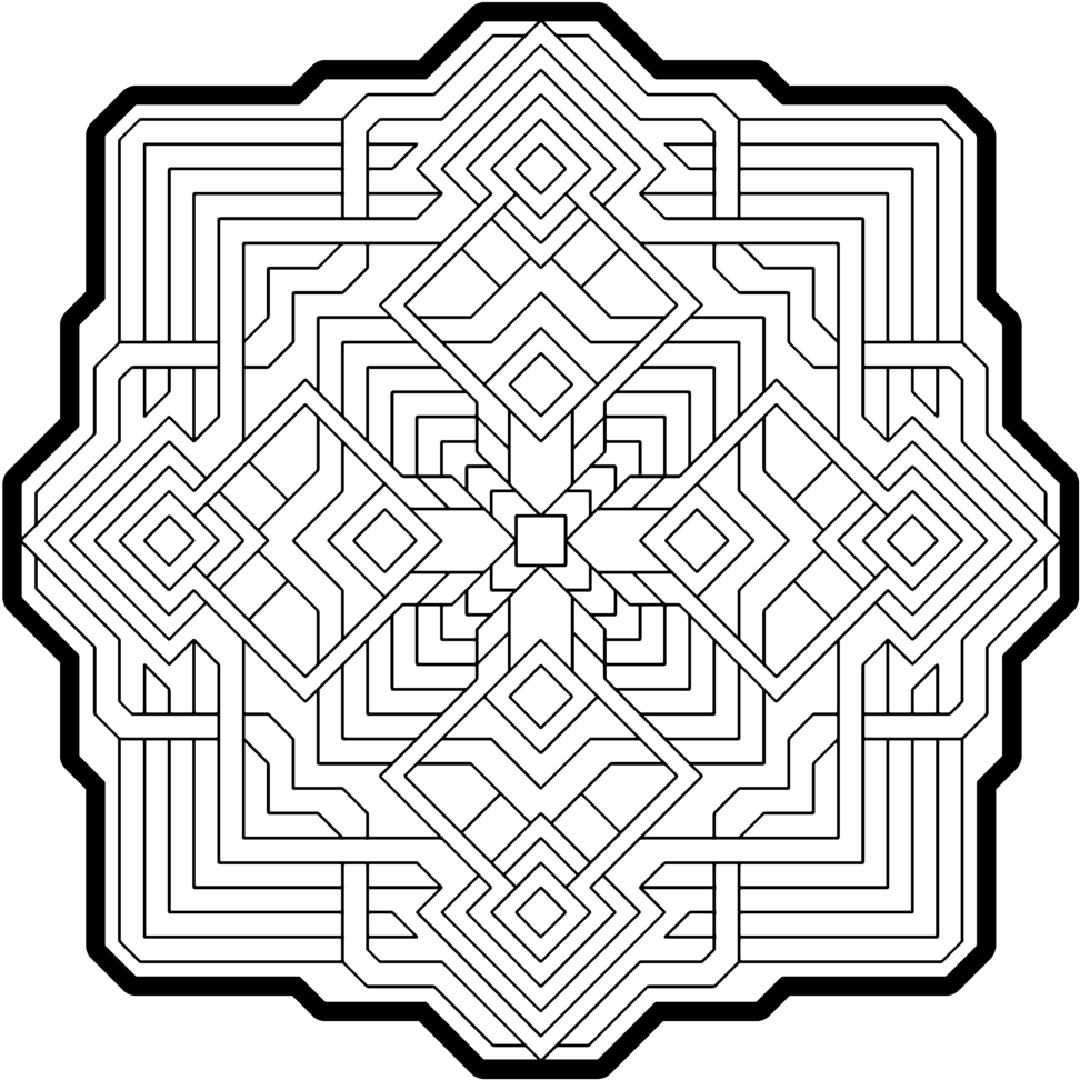 Download Geometry Coloring Pages-coloring For Grown Ups - Mandala Sacred Geometry  Geometric PNG Image with No Background - PNGkey.com