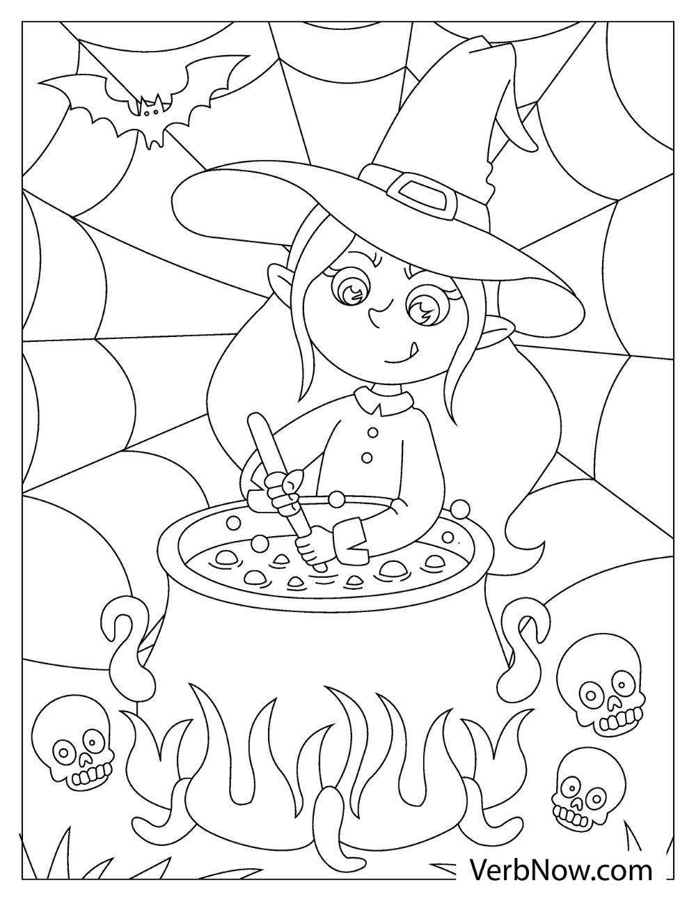 Free WITCHES Coloring Pages & Book for Download (Printable PDF) - VerbNow