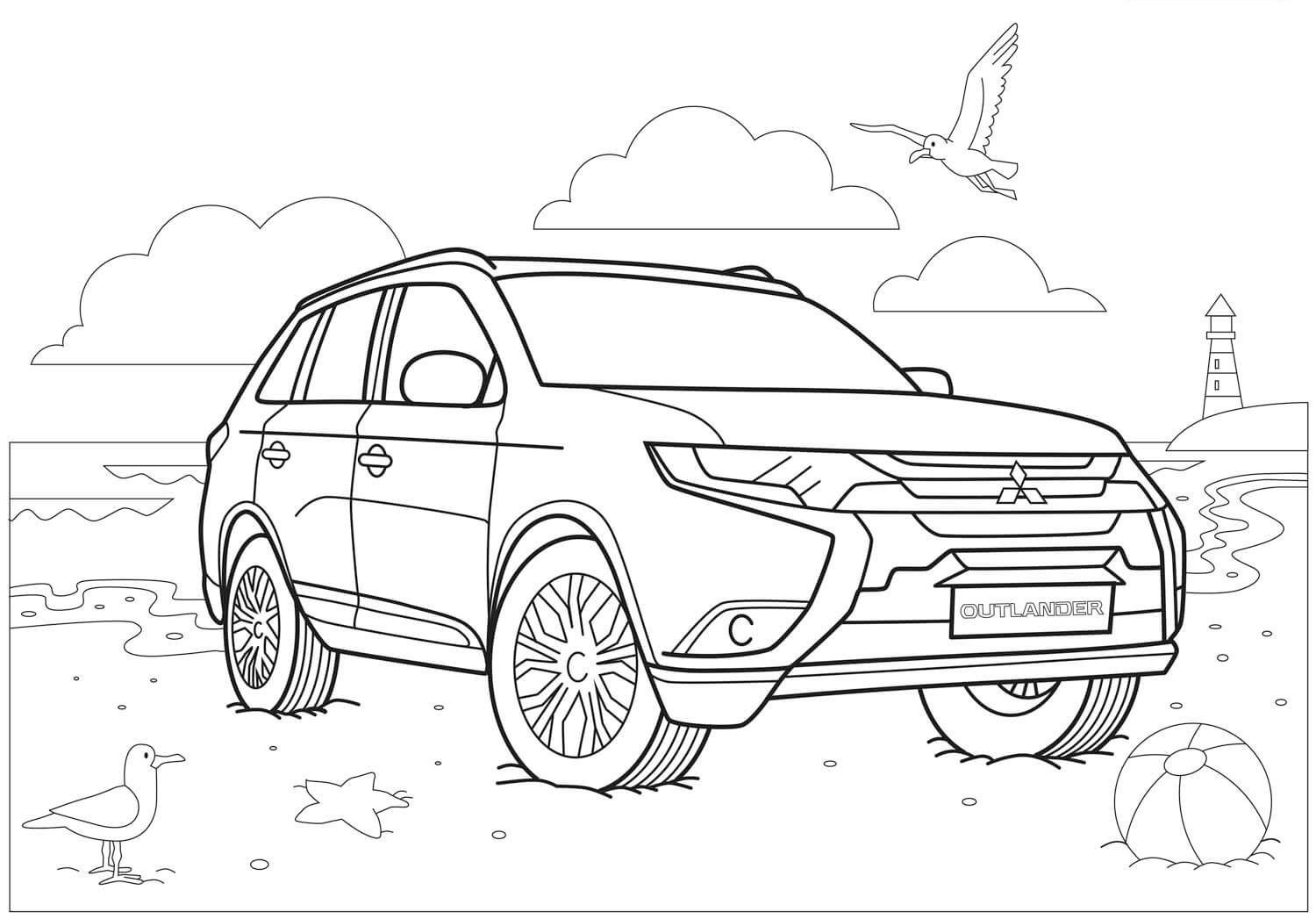 Mitsubishi Outlander coloring book to print and online