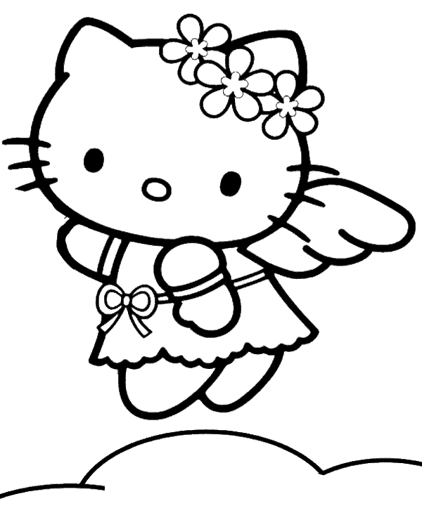 Hello Kitty angel printable picture - Topcoloringpages.net