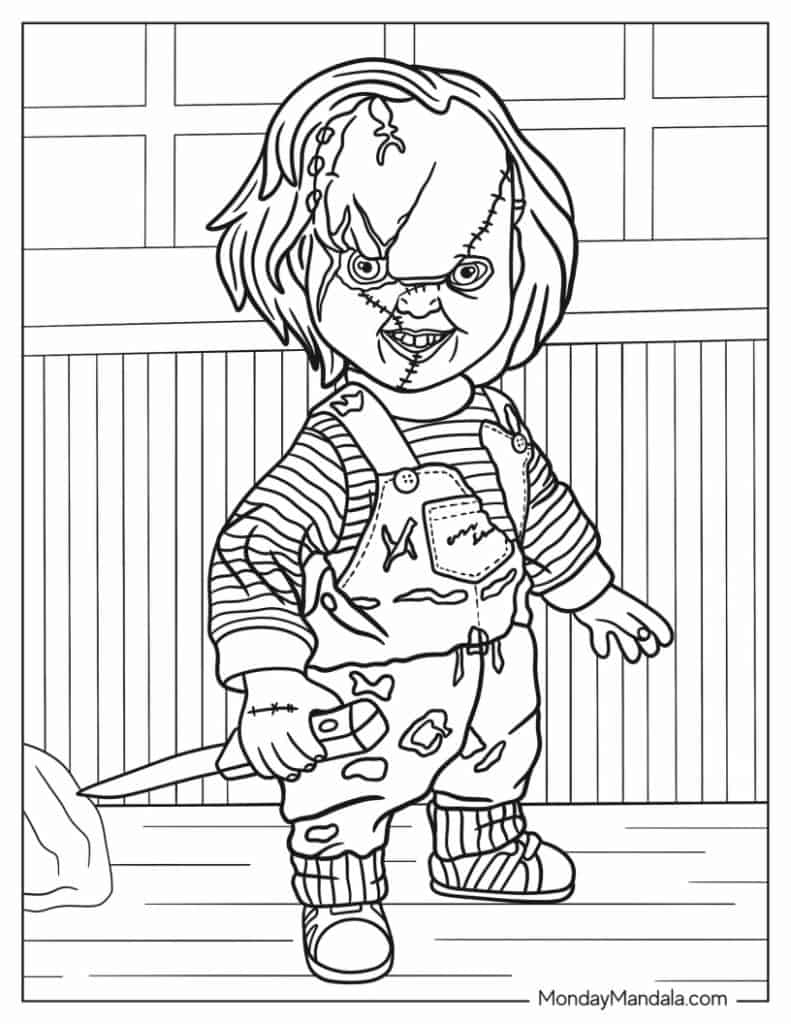 20 Horror Coloring Pages (Free PDF Printables)