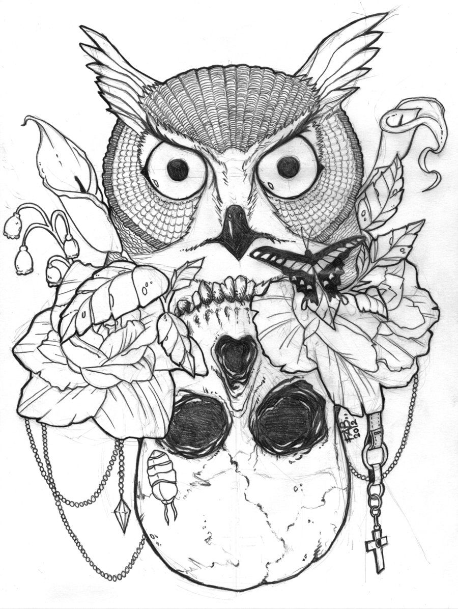 10 Pics of Owl Skull Coloring Pages For Girls - DIA De Los Muertos ...