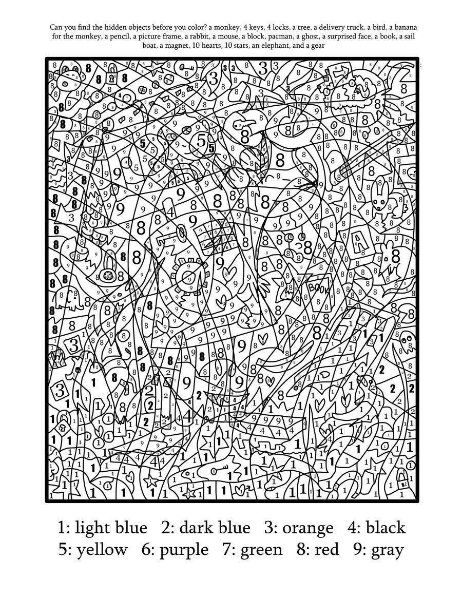 Hard Color By Number Coloring Pages - Coloring