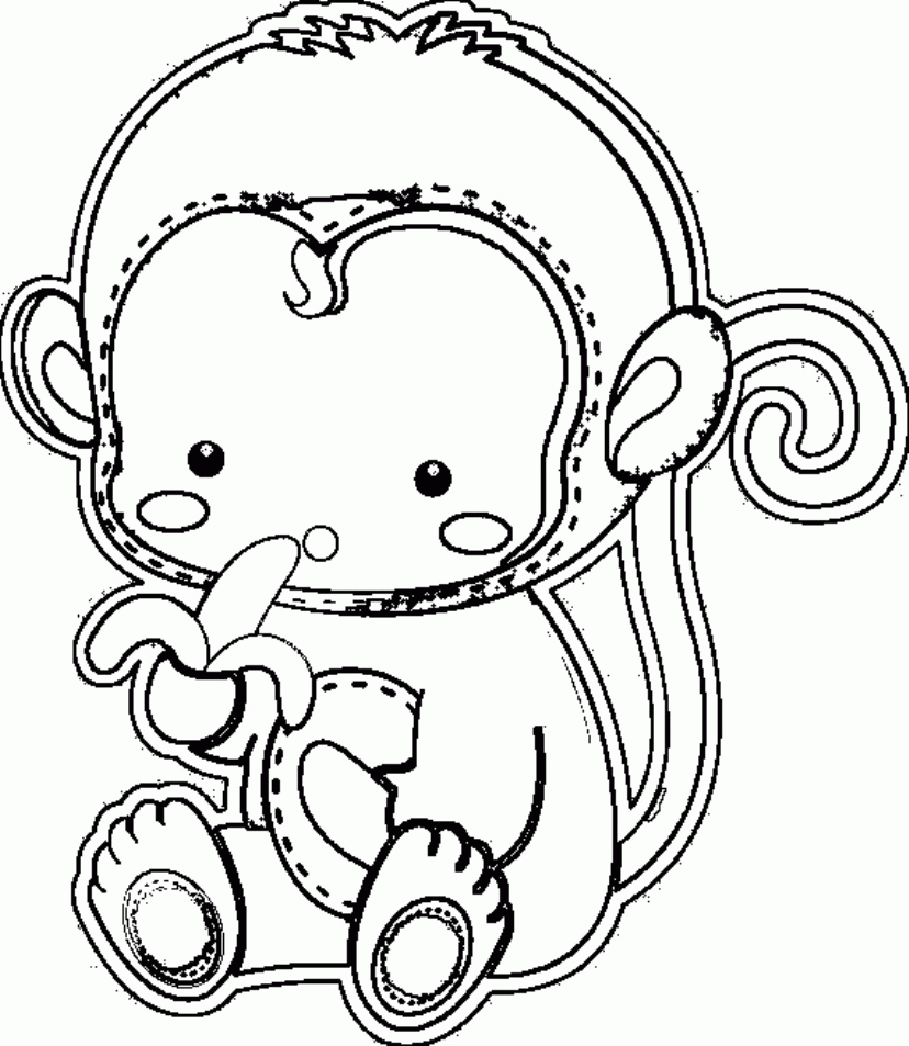 Baby Boy Monkey Coloring Page - Coloring Pages For All Ages