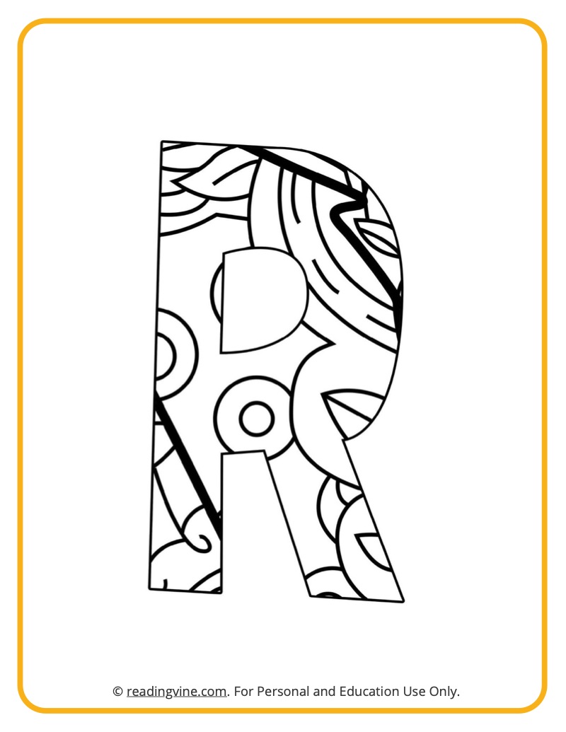 Letter R Coloring Pages - Patterns image - ReadingVine