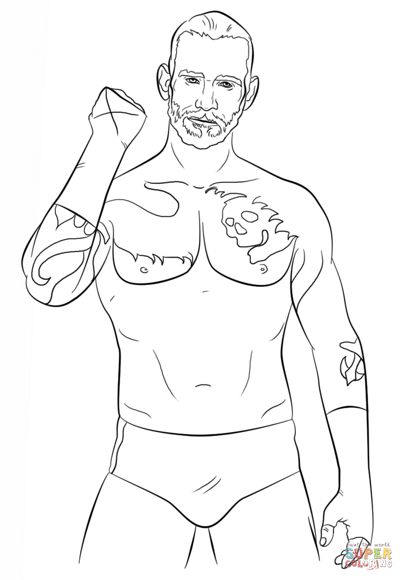 WWE CM Punk coloring page | Free Printable Coloring Pages