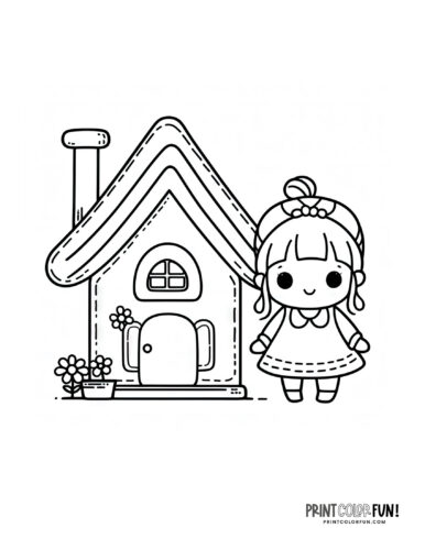 Simple house coloring pages & clipart ...