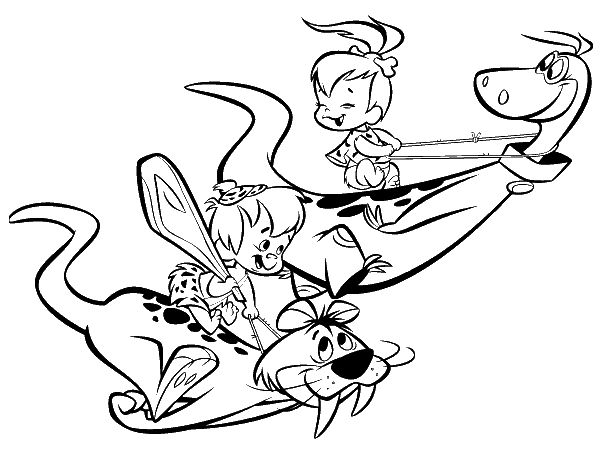 Coloring Pages: Pebbles and bambam coloring pages