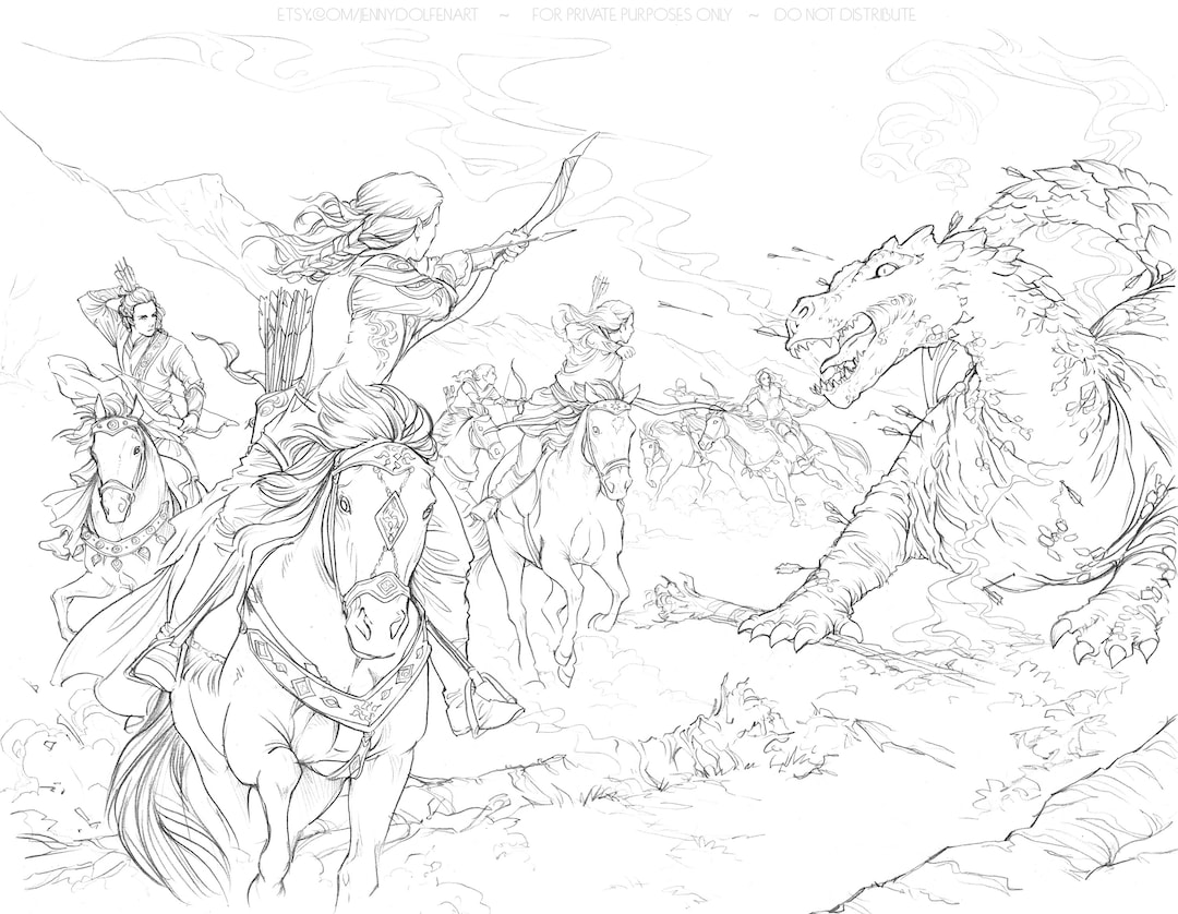 Coloring Page: Then Fingon Rode Against ...