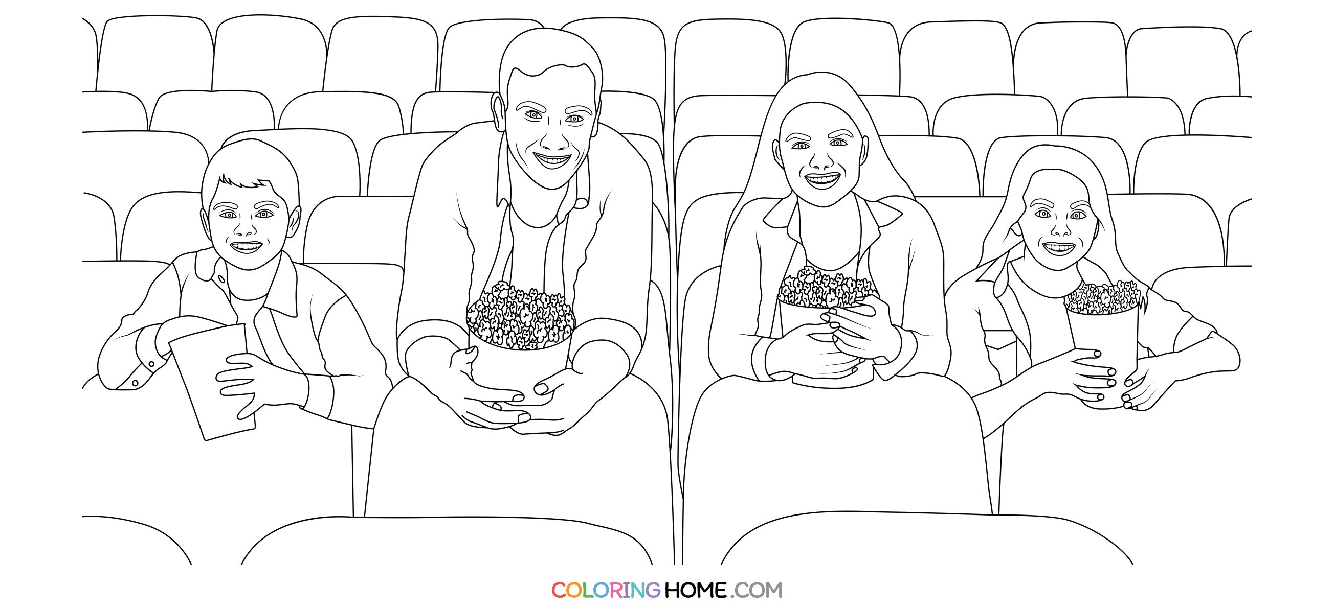 movie theater coloring page
