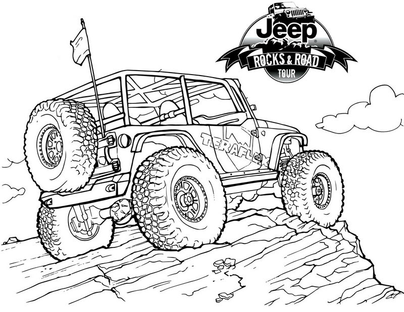 Jeep on Mountain Coloring Pages | Jeep art, Jeep drawing, Cars coloring  pages