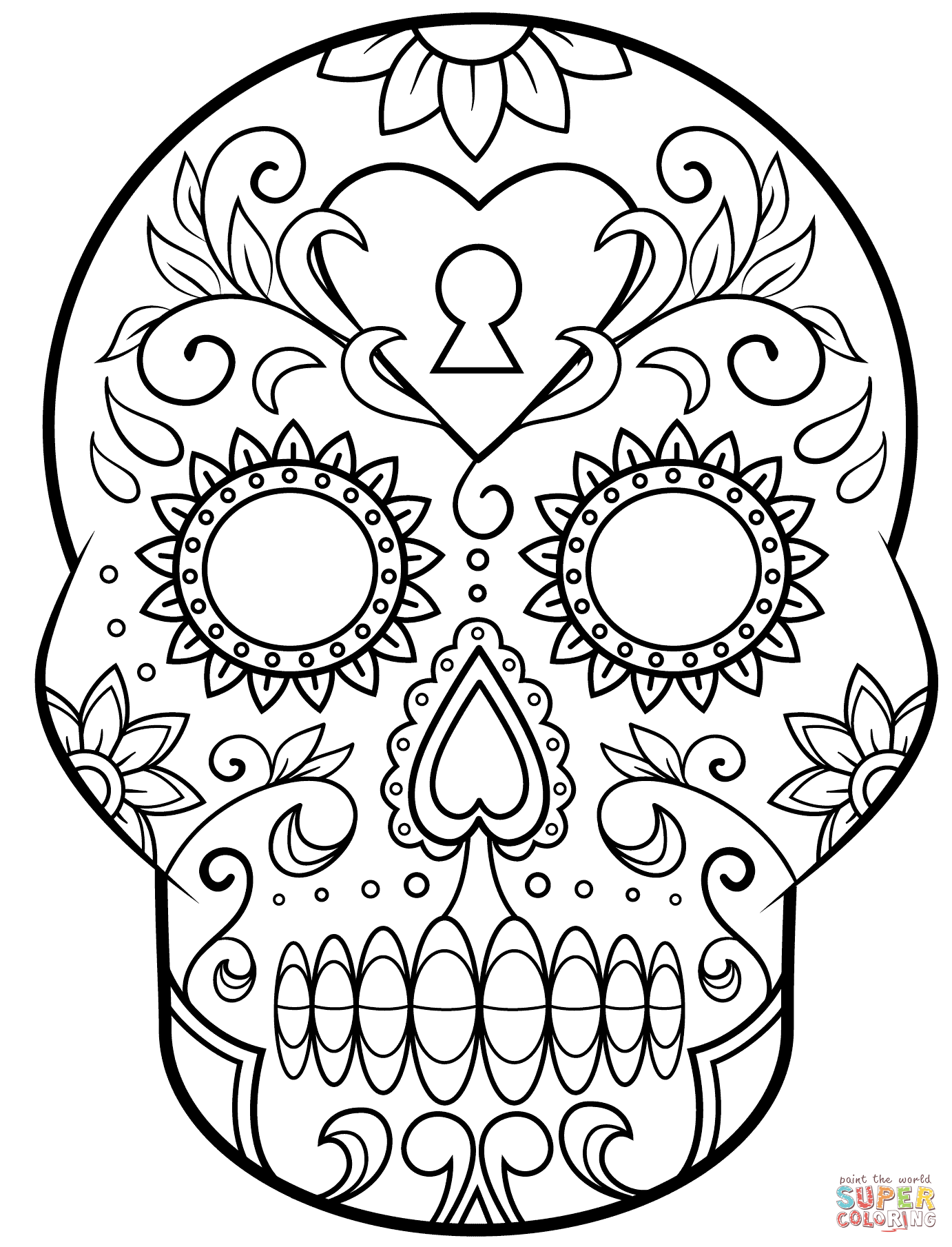 Day of the Dead Sugar Skull coloring page | Free Printable ...