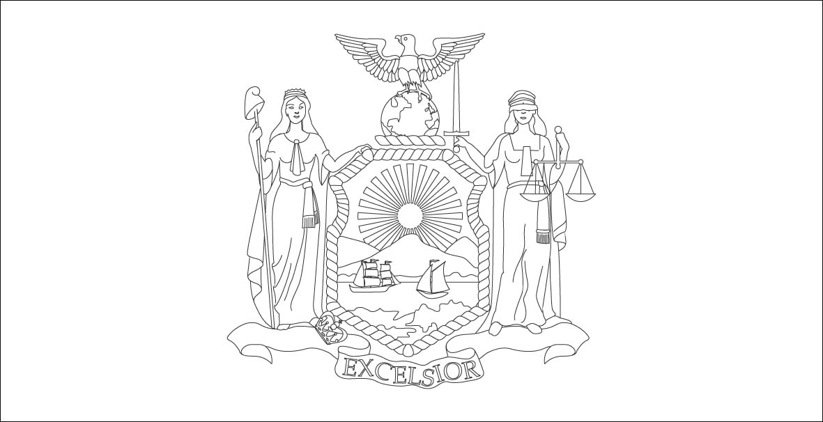 New York State Flag Coloring Page