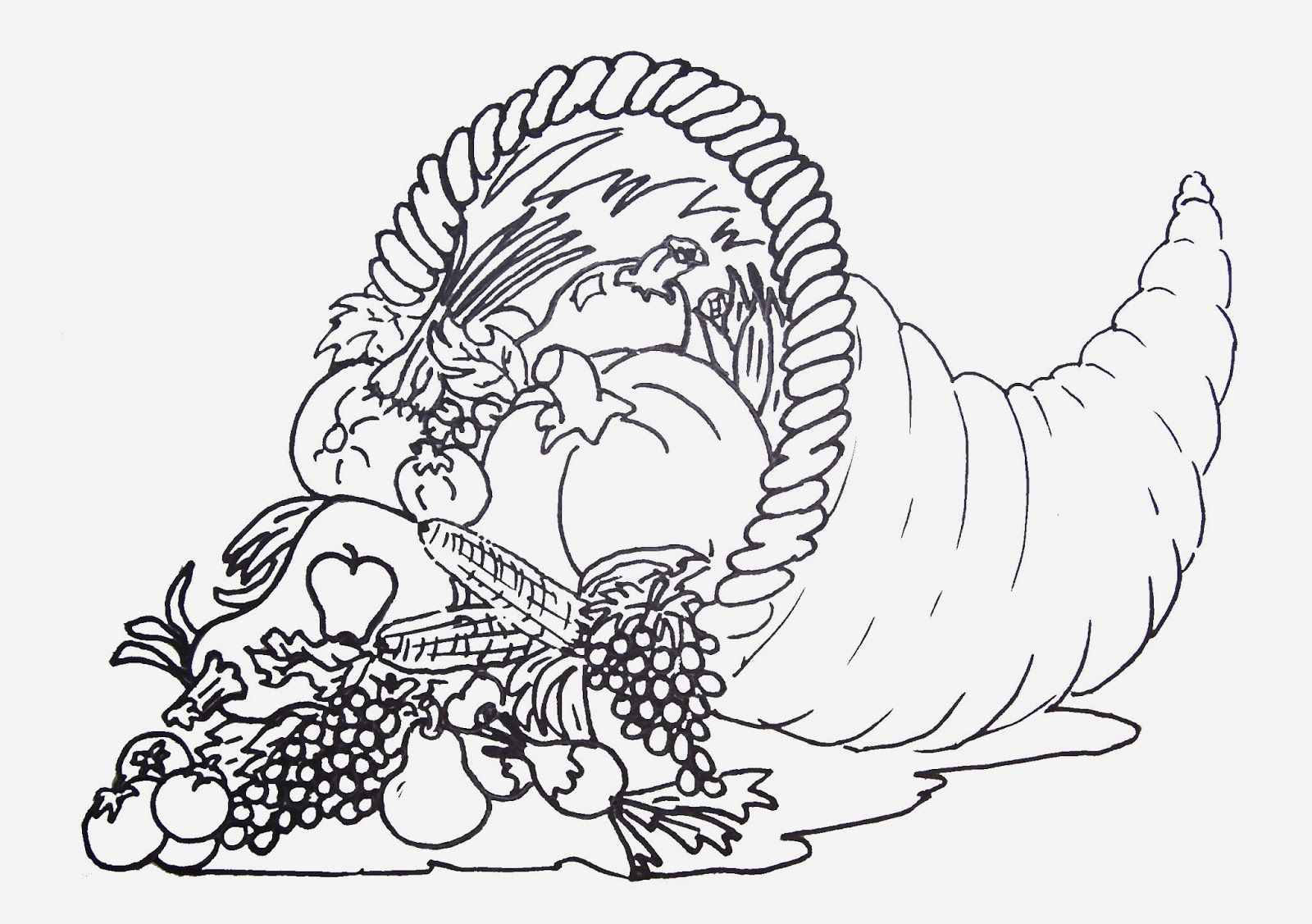 Thanksgiving Cornucopia Coloring Pages – Halloween Arts