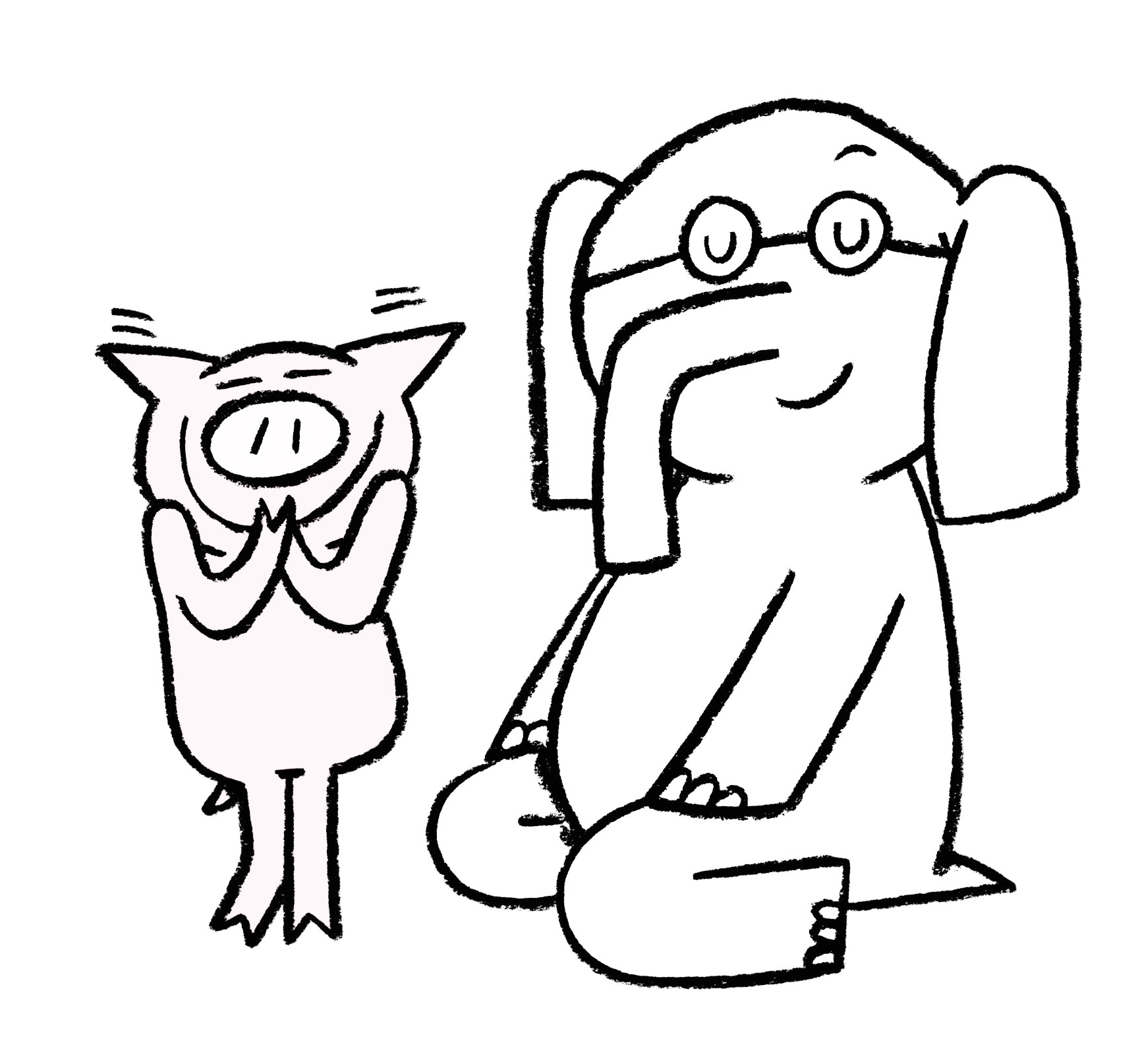 Elephant And Piggie Coloring Page