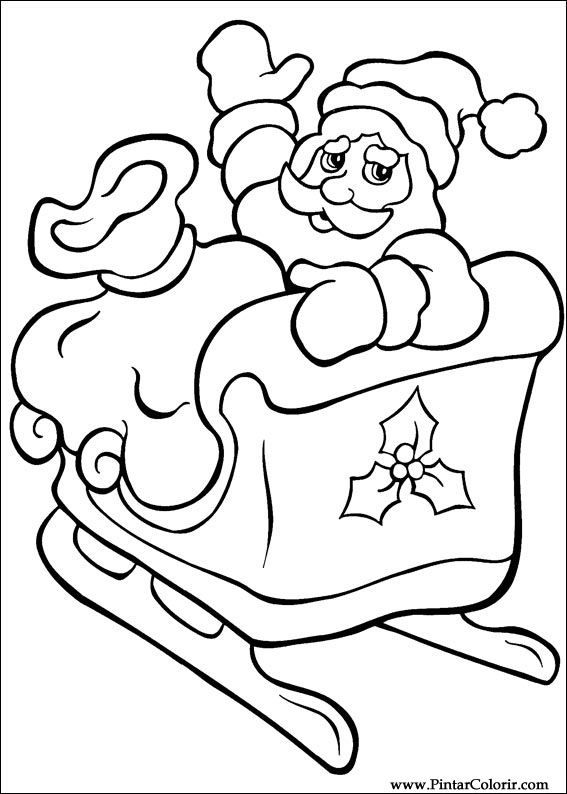 Drawings To Paint & Colour Christmas - Print Design 034