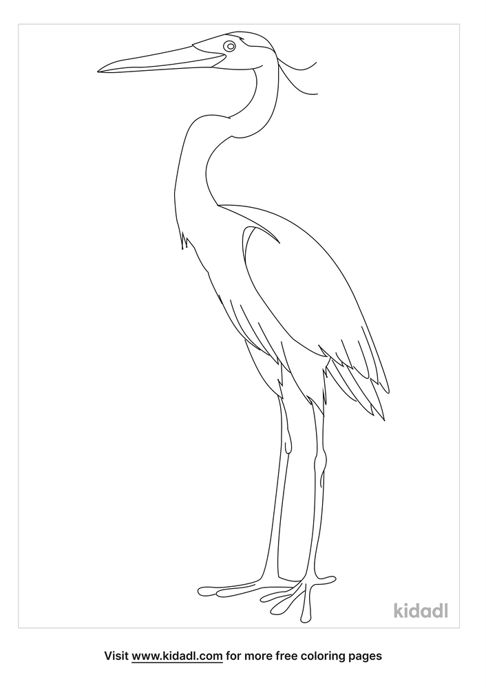 Heron Coloring Page. Free Birds Coloring Page - Coloring Nation