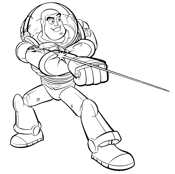 Buzz Lightyear fighting - Toy Story Kids Coloring Pages