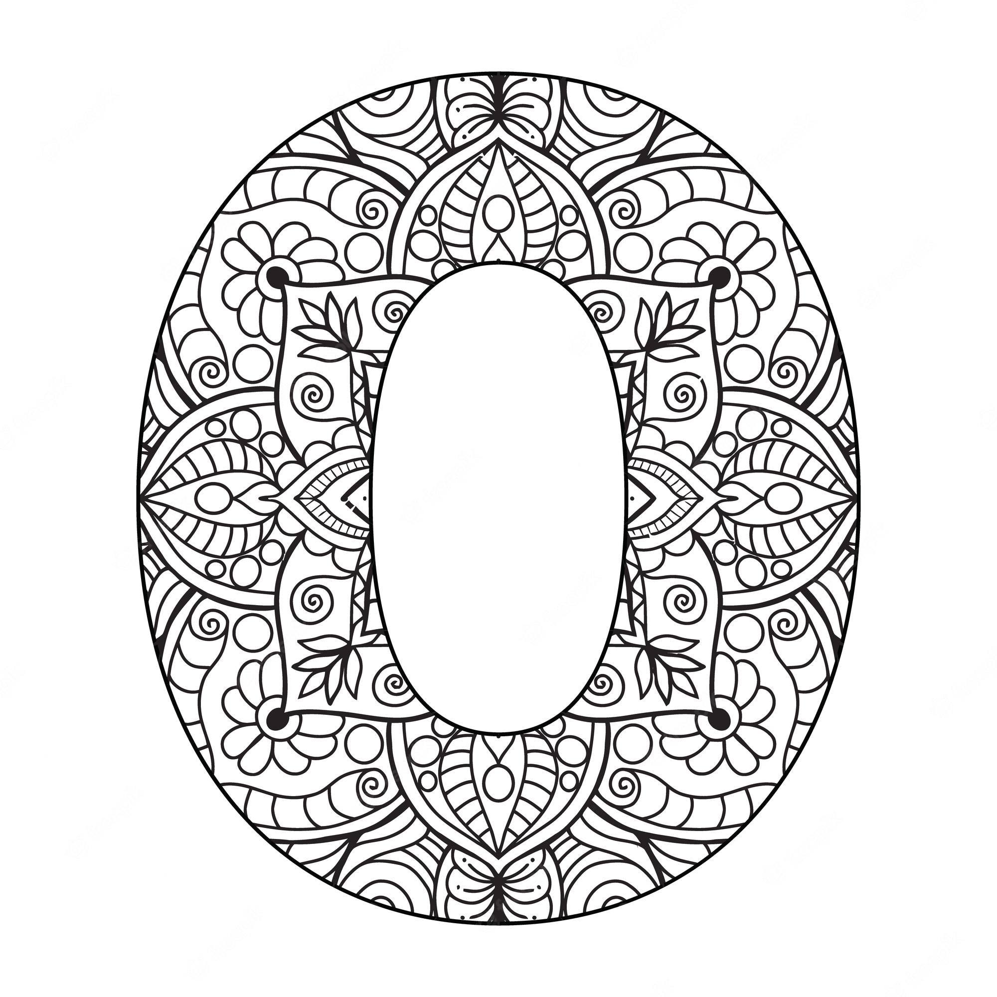 Premium Vector | Mandala number coloring page for kids