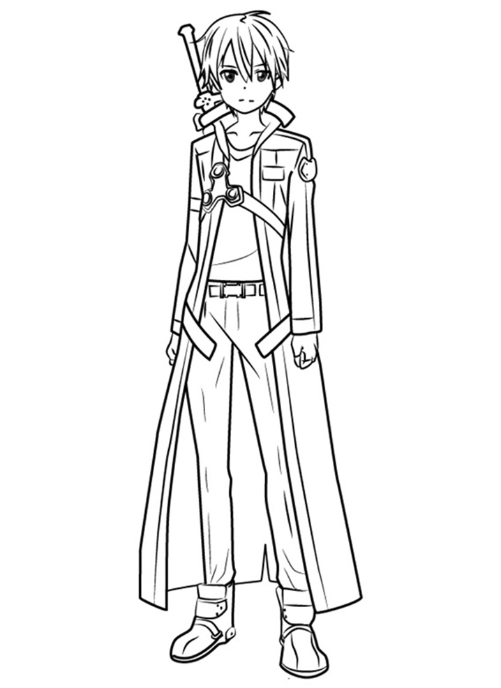 Printable Kirito Coloring Pages - Anime Coloring Pages